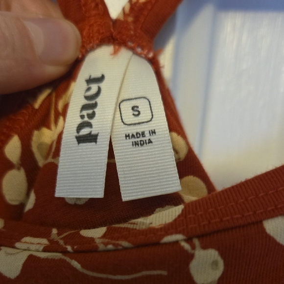 Pact Women's Scattered Sprigs Tandoori Fit & Flare Midi Dress Size Small - Picture 3 of 6